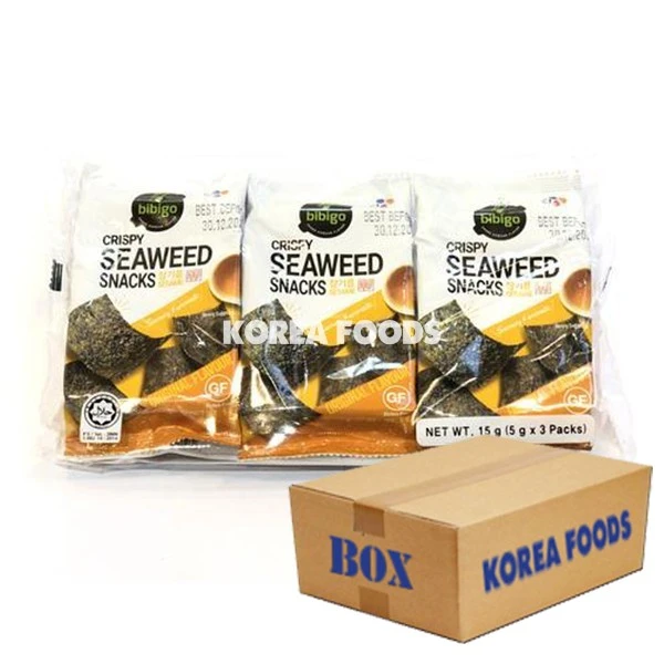 Bibigo Crispy Seaweed Snacks (Original) (5g X 3 X 12 Packs) Box 1 Bibigo Crispy Seaweed Snacks (Original) (5g X 3 X 12 Packs) Box