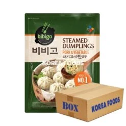 Bibigo Pork & Vegetable Steamed Dumpling (560g X 15) Box – Steamed