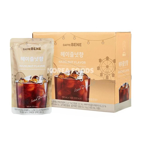 Caffebene Hazelnut Flavoured Coffee Pouch (190ml X 10) Pack 1 Caffebene Hazelnut Flavoured Coffee Pouch (190ml X 10) Pack