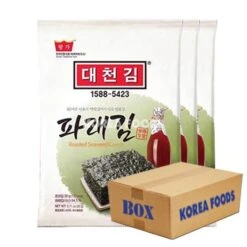 Daechun Seasoned Seaweed Full Sheet (Green) (20g X 3 Packs X 12) Box