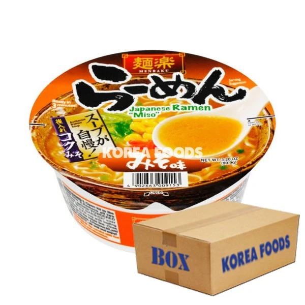 Hikari Menraku Cup Ramen Miso (90.9g X 12) Box 1 Hikari Menraku Cup Ramen Miso (90.9g X 12) Box